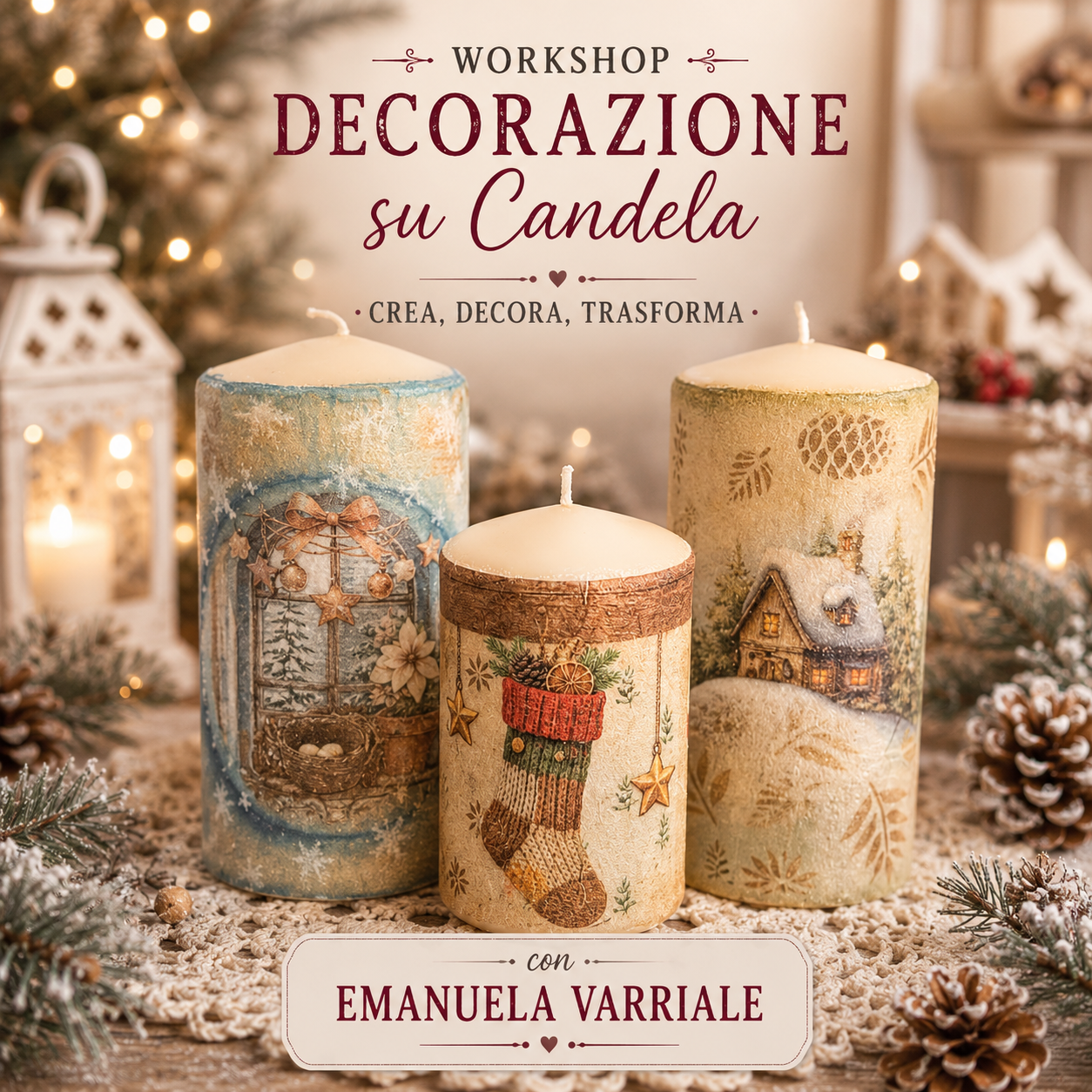 Workshop Decorazione su Candela dalle 13,30 alle 15,00